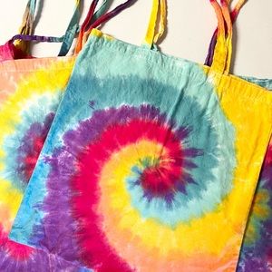 🌈 Rainbow Tie Dye Tote, Handmade, Eco friendly Reusable grocery shopping bag